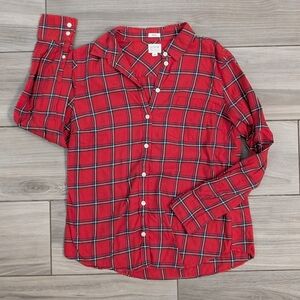 🥁 J. Crew Boy Fit Red Flannel Top